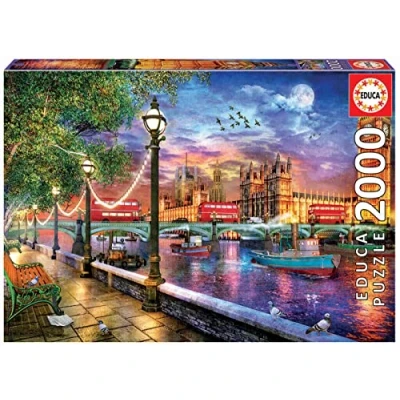 Imagen de Educa Londen BIJ Ondergaande ZON 2000 Puzle para niños, Talla: One Size, Multi coloured