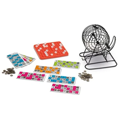 Imagen de Outletdelocio Loteria Bingo de Metal. Muy Robusto. 90 Bolas. Incluye 48 cartones y fichas traslucidas
