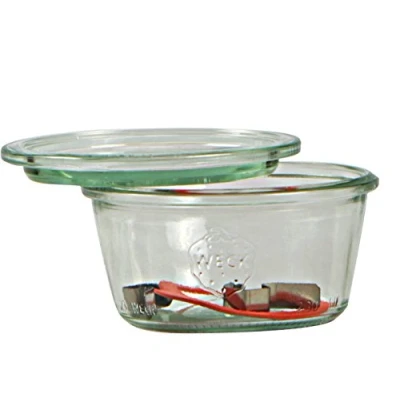 Imagen de Weck Bote de 370 ml, con tapadera 100 mm, Junta y Clips, Caja 6 Piezas, Cristal, Transparente, x
