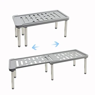 Imagen de Roucerlin Estantería Extensible para Armario de Cocina, Estante Especias con pie, Almacenamiento retráctil baño, encimera, despensa, Color Gris