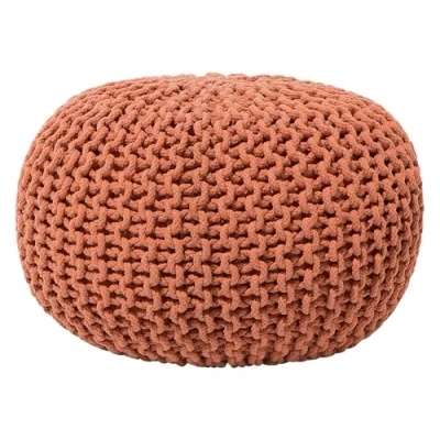 Imagen de Puf otomana cobrizo tejido de algodón relleno EPS reposapiés pequeño redondo 40 x 25 cm Conrad