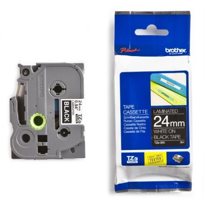 Imagen de Brother TZE355 Cinta, 24 mm x 8 m, color negro y blanco