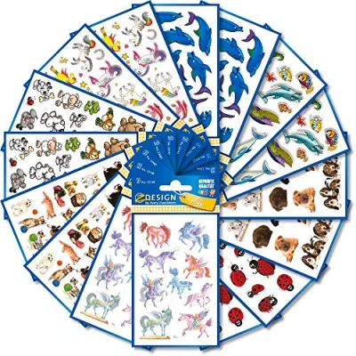 Imagen de AVERY Zweckform Juego de 485 pegatinas infantiles fabricadas en Alemania (pegatinas para niños, animales, perros, gatos, panda, caballos, delfines, cumpleaños infantiles, recuerdos, obsequios) 59992