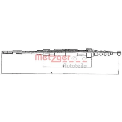 Imagen de METZGER 10.742 Cable de Freno Mano Atrás izquierda, derecha, izquierda 1800/1180 Discos COFLE VOLKSWAGEN: GOLF 2, Jetta 2