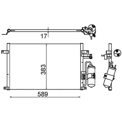 Imagen de MAHLE ORIGINAL AC 644 000S Condensador con junta anular, secador 589