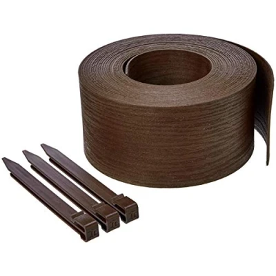 Imagen de Amazon Basics Bordura para jardín con 10 estacas, 13 cm/5 pulgadas x 12 m/40 pies, Marrón