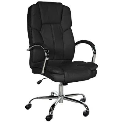 Imagen de CLP Silla de Oficina Big Xanthos en Polipiel I Ergonómica XXL Regulable Altura, con Ruedas &amp; Reposabrazos, Color:Negro