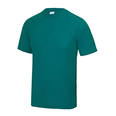 Imagen de Just Cool Camiseta lisa para Hombre, Primavera Verano, envolvente, Liso, Manga Corta, color verde jade, tamaño L