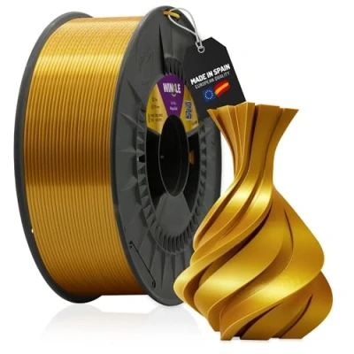 Imagen de WINKLE Filamento PLA Silk (Seda) Oro Rey Impresora 3D 1,75mm 300g Acabado Suave y Sedoso Precisión Dimensional Bobina