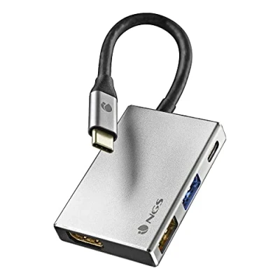 Imagen de Adaptador Ngs Wonder Dock Multipuerto Usb C Ultraligero. Incluye Usb3.0, Usb2.0, Y Hdmi.