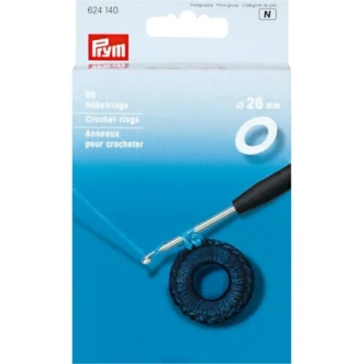Imagen de Prym Croché Anillo, Blanco, Ø 26 mm, weiß, 96 Stück