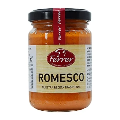 Imagen de Ferrer Pack de 12 unidades Salsa Romesco tradicional para Pescado y carne 100% Casera Cocido 130 g