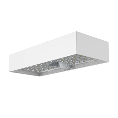 Imagen de VELAMP Aplique de pared LED con energía solar 800 lúmenes sensor movimiento. Blanco, Blanca