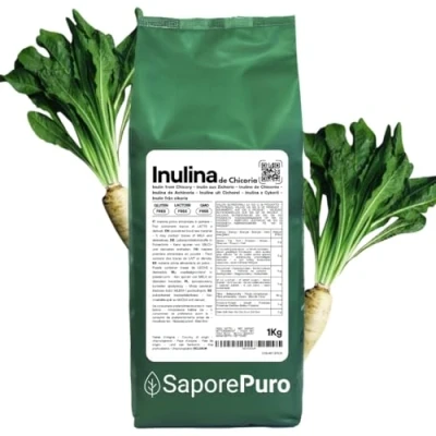 Imagen de SaporePuro Inulina de achicoria 1000 gr Fibra alimentaria raíces prebiótico natural CADENA CORTA