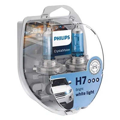 Imagen de Philips CrystalVision 12972 CVSM faro LED de 1140 lm para coche (H7, 55 W, luces largas y cruce, Halógeno, PX26d, 4300 K)