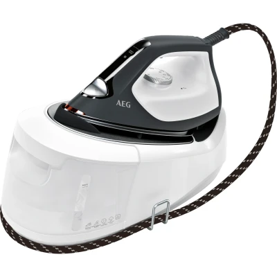 Imagen de AEG ST6 1 8EG Centro de Planchado a vapor, Potencia 2400 W, Depósito Extraíble 1.2 litros, 6 bares presión Sistema Antical, Suela Acero Inoxidable Anodizado, Gris