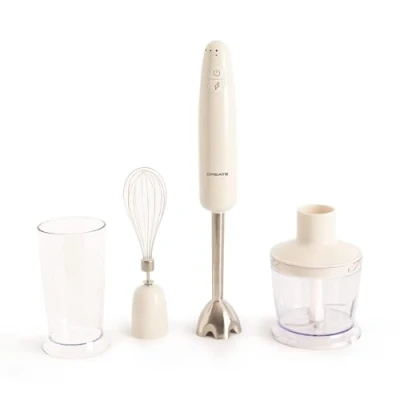 Imagen de CREATE/FULLMIX RETRO/Batidora de mano Blanco Roto/Bate, mezcla y monta, 6 velocidades, vaso medidor 600ml, libre BPA, para triturar 500 ml, 1000W