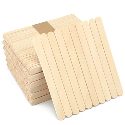 Imagen de G2PLUS 300PCS Palos De Madera Helado Palitos Manualidades para Paletas Caseras, DIY Artesanías, Diseños Creativos (Color Primario)