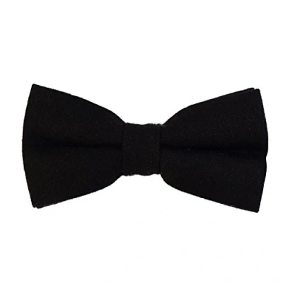 Imagen de DonDon Pajarita de algodón para hombre 12 x 6 cm ajustable y lista usar negro