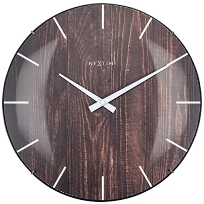 Imagen de NeXtime 3249BR Edge Madera Dome Reloj de Pared, Marrón, 35 cm