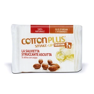 Imagen de Cottonplus Juego de 40 toallitas desmaquillantes secas patentadas, sin conservantes, 100% naturales