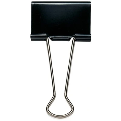 Imagen de Rapesco FBC250B1 Pinzas/Clips de 25 mm con Brazos Plegables, Capacidad hasta 100 Hojas, Negro, Paquete 10