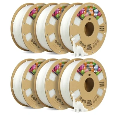 Imagen de OVERTURE Easy PLA 1.75mm Filamento de Impresora 3D, Carrete Cartón 1 kg (2,2 libras), Precisión Dimensional +/ 0.02 mm, se Adapta a la Mayoría Impresoras FDM(Easy Blanco*6)