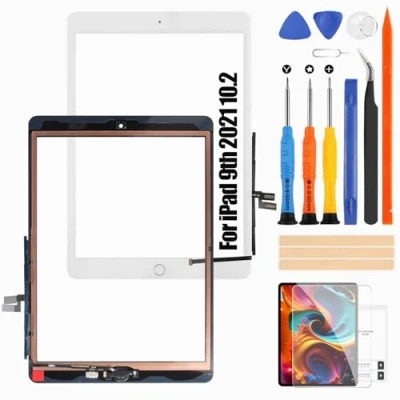 Imagen de Atwist pantalla táctil para iPad 10.2 9th 2021, 9, táctil, digitalizador de cristal repuesto A2602 A2603 A2604 A2605 (con botón inicio, no LCD) (blanco)