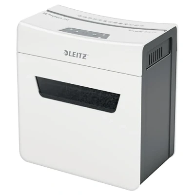 Imagen de Leitz IQ 3M Premium Destructora de Papel con Corte en Micropartículas P5, 3 Hojas, Papelera Extraíble 10 L, Gama Protección, Blanca, 80930000