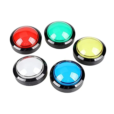 Imagen de PAMENET 5 Botones de Arcade, 60 Mm BotóN Pulsador LED 2,36 Pulgadas con Microinterruptor para Consola Videojuegos MáQuina Arcade