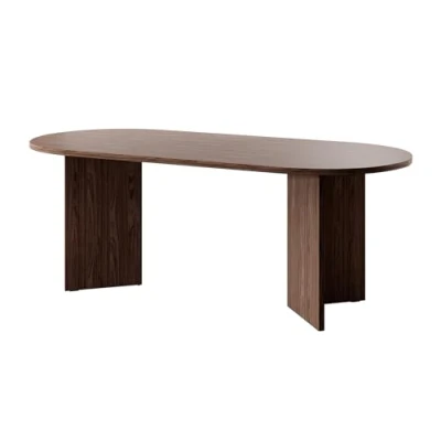 Imagen de Selsey Ovo Mesa de Comedor Ovalada (90 x 204 cm), Color Nogal, Madera ingeniería, Nuez Wisconsin, cm