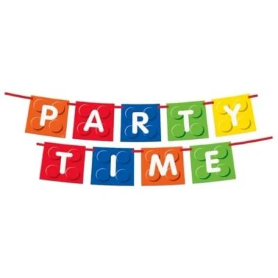 Imagen de Unique Guirnalda de Letras: Fiesta Cumpleaños Bloques Construcción, Multicolor, 1,83 m (58238)