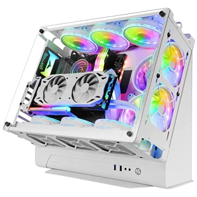 Imagen de CAJA MICROATX MARS GAMING MCB WHITE DISE??O CUSTOM PREMIUM SISTEMA MODULAR SIN FUENTE DE ALIMENTAC