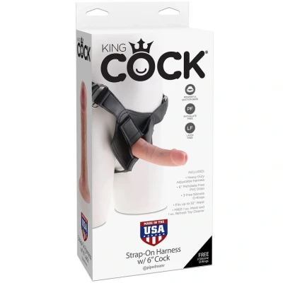 Imagen de Arnés sin hueco Arnes con pene realistico 15.20 cm de KingCock