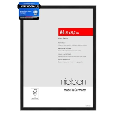 Imagen de nielsen marco de aluminio Atlanta, 21x29,7 cm (A4), Negro mate