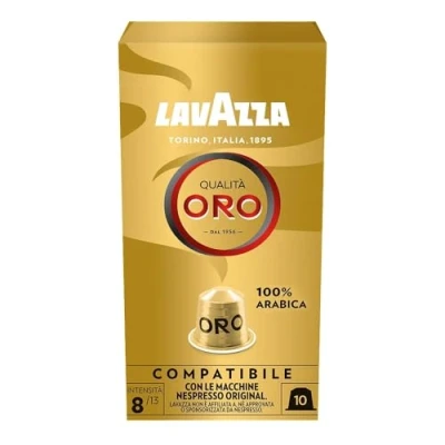 Imagen de Cápsulas monodosis Lavazza Qualitá Oro, 10 cápsulas, Compatibles con el sistema Nespresso, Oro