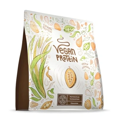 Imagen de Proteína Vegana en Polvo Sabor Chocolate 100% Proteina 21g dosis Vegan Protein Powder de Guisante, Arroz, Girasol y Soja Aislada para Masa Muscular 600g Alpha Foods