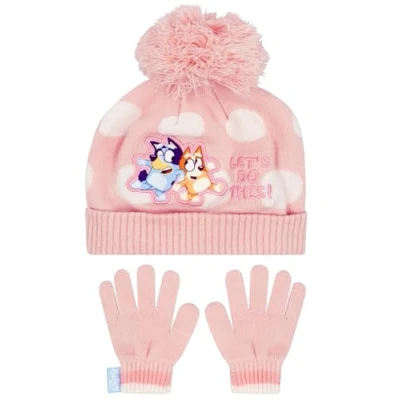 Imagen de Bluey Gorra Bingo Guantes Niña Invierno Gorro Y One Size Rosa