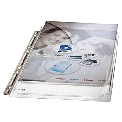 Imagen de Leitz 47553003 Funda de folleto Maxi, A4, PVC, granulado, 3 piezas, incoloro