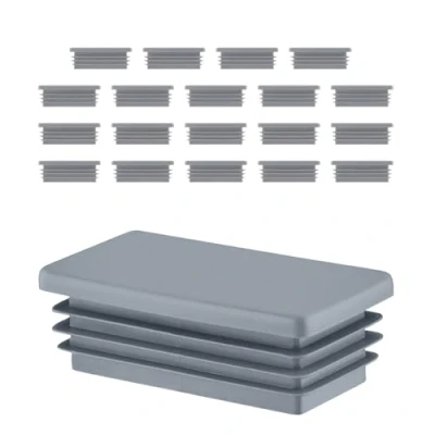 Imagen de EMFA tapones de láminas para tubos rectangulares, 120 x 60 mm, gris, 20 unidades, rectangulares 120, 6,0 12 cm