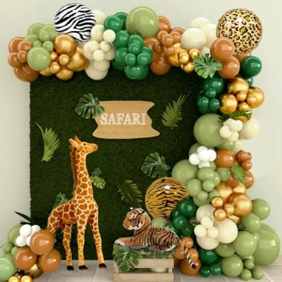 Imagen de Arche Ballon Anniversaire 127pcs Decoration 1 An, Vert, Jungle Safari Fille,Kit Vert pour Baby Shower,Deco Anniversaire,Decoration Bapteme