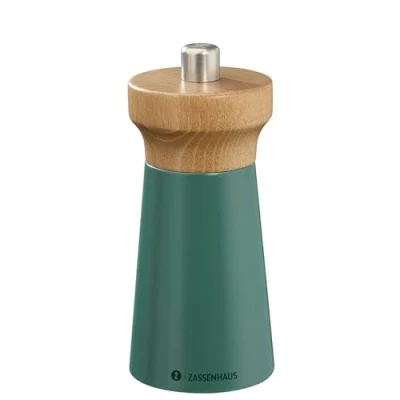 Imagen de Zassenhaus WESTERLAND Deep Forest Molinillo de sal (madera haya lacada, con mecanismo cerámica alto rendimiento, 12 cm, diámetro 5,4 cm)