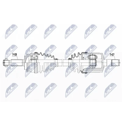 Imagen de NTY NPW CH 052 Árbol de Transmisión Eje delantero, izquierda automática JEEP: Patriot