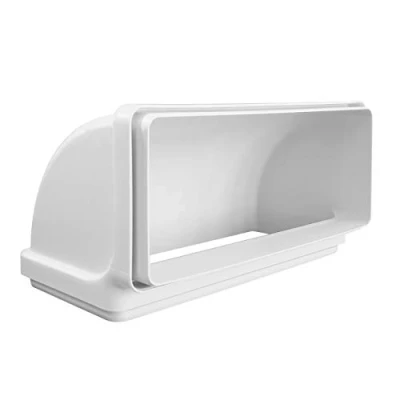 Imagen de La ventilación CCV229B curva vertical 220 x 90 mm en ABS con embudos F/F para tubos rectangulares. Color blanco.