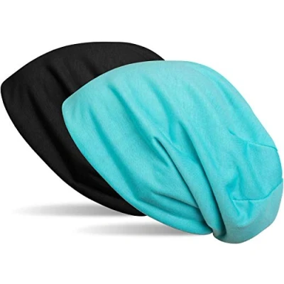 Imagen de styleBREAKER Gorra Reversible de Colores Lisos, lengüeta, Ligera y Suave, longbeanie, Unisex 04024115, Color:Negro/Turquesa