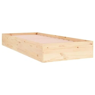 Imagen de vidaXL Estructura de Cama Individual Somier Dormitorio Base Habitación Muebles Mobiliario Hogar Cuarto Descanso Madera Maciza 90x190 cm