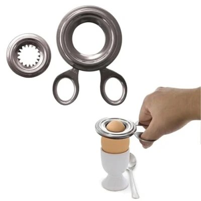 Imagen de Easy Make CMKU6271 Cortador CÁSCARA Huevo, PP, Plata, 7,70 x 0,50 10 cm