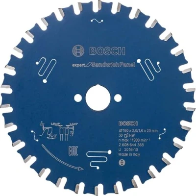 Imagen de Bosch Professional 2608644365 Expert for Sandwich Panel Hoja de Sierra Circular (160 x 20 2 mm, 30 Dientes), 0 W, V, Color:, Ø 160 mm