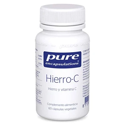 Imagen de PURE ENCAPSULATIONS Hierro C Vitamina Contribuye a la Formación de Células Sanguineas Ayuda Reducir Cansancio y Fátiga 60 Cápsulas Vegetales
