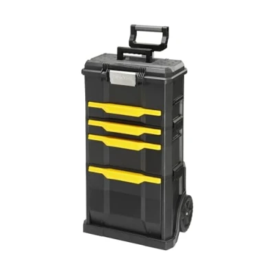 Imagen de STANLEY Taller móvil modular con 4 cajones, sistema de clip lateral y asa telescópica, Dimensiones 86,6x48,8x34,8 cm, 1 79 206